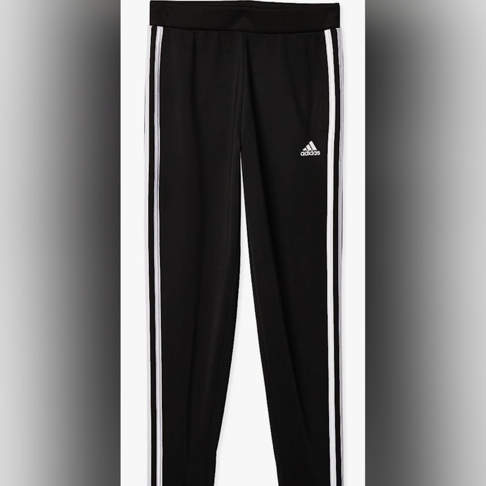 NWT Youth XL Adidas Replen Tricot Jogger Pants Three 3 Stripe Logo Black